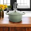 image:imageCrockPot Artisan 7Quart Enameled Cast Iron Dutch Oven Pot with Lid Round Gradient Taupe Oven Safe CookwarePistachio Green