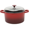 image:imageCrockPot Artisan 7Quart Enameled Cast Iron Dutch Oven Pot with Lid Round Gradient Taupe Oven Safe CookwareRed w Glass Lid