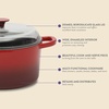image:imageCrockPot Artisan 7Quart Enameled Cast Iron Dutch Oven Pot with Lid Round Gradient Taupe Oven Safe CookwareRed w Glass Lid