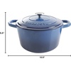 image:imageCrockPot Artisan 7Quart Enameled Cast Iron Dutch Oven Pot with Lid Round Gradient Taupe Oven Safe CookwareSapphire Blue