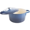 image:imageCrockPot Artisan 7Quart Enameled Cast Iron Dutch Oven Pot with Lid Round Gradient Taupe Oven Safe CookwareSapphire Blue