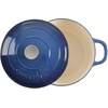 image:imageCrockPot Artisan 7Quart Enameled Cast Iron Dutch Oven Pot with Lid Round Gradient Taupe Oven Safe CookwareSapphire Blue