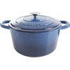 image:imageCrockPot Artisan 7Quart Enameled Cast Iron Dutch Oven Pot with Lid Round Gradient Taupe Oven Safe CookwareSapphire Blue