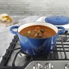image:imageCrockPot Artisan 7Quart Enameled Cast Iron Dutch Oven Pot with Lid Round Gradient Taupe Oven Safe CookwareSapphire Blue