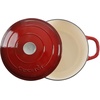 image:imageCrockPot Artisan 7Quart Enameled Cast Iron Dutch Oven Pot with Lid Round Gradient Taupe Oven Safe CookwareScarlet Red