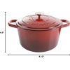 image:imageCrockPot Artisan 7Quart Enameled Cast Iron Dutch Oven Pot with Lid Round Gradient Taupe Oven Safe CookwareScarlet Red