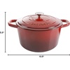 image:imageCrockPot Artisan 7Quart Enameled Cast Iron Dutch Oven Pot with Lid Round Gradient Taupe Oven Safe CookwareScarlet Red