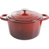 image:imageCrockPot Artisan 7Quart Enameled Cast Iron Dutch Oven Pot with Lid Round Gradient Taupe Oven Safe CookwareScarlet Red