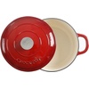 image:imageCrockPot Artisan 7Quart Enameled Cast Iron Dutch Oven Pot with Lid Round Gradient Taupe Oven Safe CookwareScarlet Red