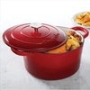 image:imageCrockPot Artisan 7Quart Enameled Cast Iron Dutch Oven Pot with Lid Round Gradient Taupe Oven Safe CookwareScarlet Red