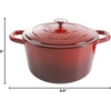 image:imageCrockPot Artisan 7Quart Enameled Cast Iron Dutch Oven Pot with Lid Round Gradient Taupe Oven Safe CookwareScarlet Red