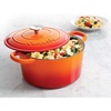 image:imageCrockPot Artisan 7Quart Enameled Cast Iron Dutch Oven Pot with Lid Round Gradient Taupe Oven Safe CookwareSunset Orange