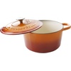 image:imageCrockPot Artisan 7Quart Enameled Cast Iron Dutch Oven Pot with Lid Round Gradient Taupe Oven Safe CookwareSunset Orange