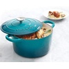 image:imageCrockPot Artisan 7Quart Enameled Cast Iron Dutch Oven Pot with Lid Round Gradient Taupe Oven Safe CookwareTeal Ombre
