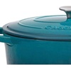 image:imageCrockPot Artisan 7Quart Enameled Cast Iron Dutch Oven Pot with Lid Round Gradient Taupe Oven Safe CookwareTeal Ombre