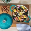 image:imageCrockPot Artisan 7Quart Enameled Cast Iron Dutch Oven Pot with Lid Round Gradient Taupe Oven Safe CookwareTeal Ombre
