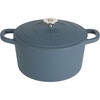 image:imageCrockPot Artisan 7Quart Enameled Cast Iron Dutch Oven Pot with Lid Round Gradient Taupe Oven Safe CookwareMatte Navy Blue