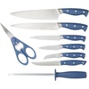 image:imageMartha Stewart Greeley Forged High Carbon Stainless Steel 14 Piece Knife Block Set Linen White Kitchen Knife Set with Acacia Wood Block Chef Knife Bread Knife Steak KnivesNavy Blue