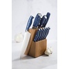 image:imageMartha Stewart Greeley Forged High Carbon Stainless Steel 14 Piece Knife Block Set Linen White Kitchen Knife Set with Acacia Wood Block Chef Knife Bread Knife Steak KnivesNavy Blue