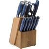 image:imageMartha Stewart Greeley Forged High Carbon Stainless Steel 14 Piece Knife Block Set Linen White Kitchen Knife Set with Acacia Wood Block Chef Knife Bread Knife Steak KnivesNavy Blue