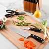 image:imageMartha Stewart Greeley Forged High Carbon Stainless Steel 14 Piece Knife Block Set Linen White Kitchen Knife Set with Acacia Wood Block Chef Knife Bread Knife Steak KnivesBlack