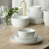 image:imageMartha Stewart Selma Plates and Bowls Sets 30Piece Porcelain Dinnerware Set for 6 White Dish Set with Dinner Plates Dessert Plates Pasta Bowls Cereal amp Fruit BowlsWhite 30pcs