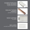 image:imageSur La Table Kitchen Essentials Flat Grater Etched Stainless Steel Blade with Black Walnut Wood Handle Cheese Grater and ZesterFlat Grater
