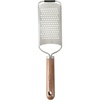 image:imageSur La Table Kitchen Essentials Flat Grater Etched Stainless Steel Blade with Black Walnut Wood Handle Cheese Grater and ZesterFlat Grater