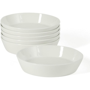 image:imageMartha Stewart Selma Plates and Bowls Sets 30Piece Porcelain Dinnerware Set for 6 White Dish Set with Dinner Plates Dessert Plates Pasta Bowls Cereal amp Fruit BowlsWhite Pasta Bowls