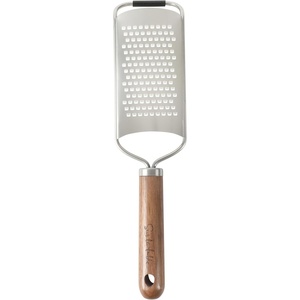 image:imageSur La Table Kitchen Essentials Flat Grater Etched Stainless Steel Blade with Black Walnut Wood Handle Cheese Grater and ZesterFlat Grater