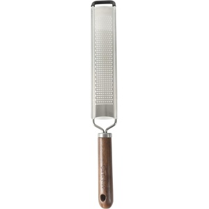 image:imageSur La Table Kitchen Essentials Flat Grater Etched Stainless Steel Blade with Black Walnut Wood Handle Cheese Grater and ZesterLong Grater