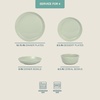 image:imageGibson Home Summit View 17Piece Porcelain Plates and Bowls Set WMetal Rack  Plates Bowls amp Mugs Dinnerware Set for 4  WhiteGreen Summer Shades