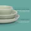 image:imageGibson Home Summit View 17Piece Porcelain Plates and Bowls Set WMetal Rack  Plates Bowls amp Mugs Dinnerware Set for 4  WhiteGreen Summer Shades