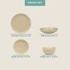 image:imageGibson Home Summit View 17Piece Porcelain Plates and Bowls Set WMetal Rack  Plates Bowls amp Mugs Dinnerware Set for 4  WhiteTaupe Summer Shades