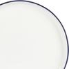 image:imageGibson Home Summit View 17Piece Porcelain Plates and Bowls Set WMetal Rack  Plates Bowls amp Mugs Dinnerware Set for 4  WhiteWhite w Blue Rim Oslo