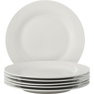 image:imageGibson Home Great Essentials 6Piece Dinner Plate Set 105 Inch Fine Ceramic Round Plates Microwave and Dishwasher Safe White