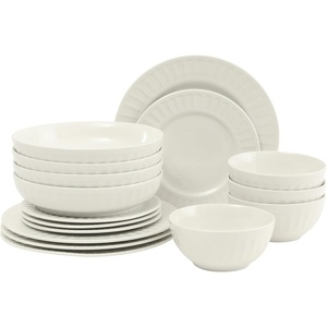 image:imageGibson Home Summit View 17Piece Porcelain Plates and Bowls Set WMetal Rack  Plates Bowls amp Mugs Dinnerware Set for 4  WhiteWhite Melbourne