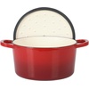 image:imageCrock Pot Artisan 7Quart Oval Dutch Oven With Lid Enameled Cast Iron Linen White With Gold Knob HeavyDuty Cookware for Baking Braising Roasting amp Slow CookingGradient Red