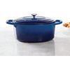 image:imageCrock Pot Artisan 7Quart Oval Dutch Oven With Lid Enameled Cast Iron Linen White With Gold Knob HeavyDuty Cookware for Baking Braising Roasting amp Slow CookingSapphire Blue