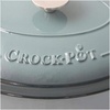 image:imageCrock Pot Artisan 7Quart Oval Dutch Oven With Lid Enameled Cast Iron Linen White With Gold Knob HeavyDuty Cookware for Baking Braising Roasting amp Slow CookingSlate Gray