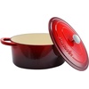 image:imageCrock Pot Artisan 7Quart Oval Dutch Oven With Lid Enameled Cast Iron Linen White With Gold Knob HeavyDuty Cookware for Baking Braising Roasting amp Slow CookingScarlet Red