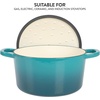 image:imageCrock Pot Artisan 7Quart Oval Dutch Oven With Lid Enameled Cast Iron Linen White With Gold Knob HeavyDuty Cookware for Baking Braising Roasting amp Slow CookingTeal Ombre