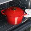 image:imageCrock Pot Artisan 7Quart Oval Dutch Oven With Lid Enameled Cast Iron Linen White With Gold Knob HeavyDuty Cookware for Baking Braising Roasting amp Slow CookingGradient Red