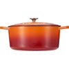 image:imageCrock Pot Artisan 7Quart Oval Dutch Oven With Lid Enameled Cast Iron Linen White With Gold Knob HeavyDuty Cookware for Baking Braising Roasting amp Slow CookingSunset Orange
