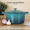 image:imageCrock Pot Artisan 7Quart Oval Dutch Oven With Lid Enameled Cast Iron Linen White With Gold Knob HeavyDuty Cookware for Baking Braising Roasting amp Slow CookingTeal Ombre