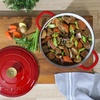 image:imageCrock Pot Artisan 7Quart Oval Dutch Oven With Lid Enameled Cast Iron Linen White With Gold Knob HeavyDuty Cookware for Baking Braising Roasting amp Slow CookingGradient Red