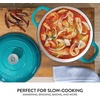 image:imageCrock Pot Artisan 7Quart Oval Dutch Oven With Lid Enameled Cast Iron Linen White With Gold Knob HeavyDuty Cookware for Baking Braising Roasting amp Slow CookingTeal Ombre