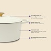 image:imageCrock Pot Artisan 7Quart Oval Dutch Oven With Lid Enameled Cast Iron Linen White With Gold Knob HeavyDuty Cookware for Baking Braising Roasting amp Slow CookingLinen White w Gold Knob