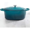 image:imageCrock Pot Artisan 7Quart Oval Dutch Oven With Lid Enameled Cast Iron Linen White With Gold Knob HeavyDuty Cookware for Baking Braising Roasting amp Slow CookingTeal Ombre