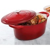 image:imageCrock Pot Artisan 7Quart Oval Dutch Oven With Lid Enameled Cast Iron Linen White With Gold Knob HeavyDuty Cookware for Baking Braising Roasting amp Slow CookingScarlet Red